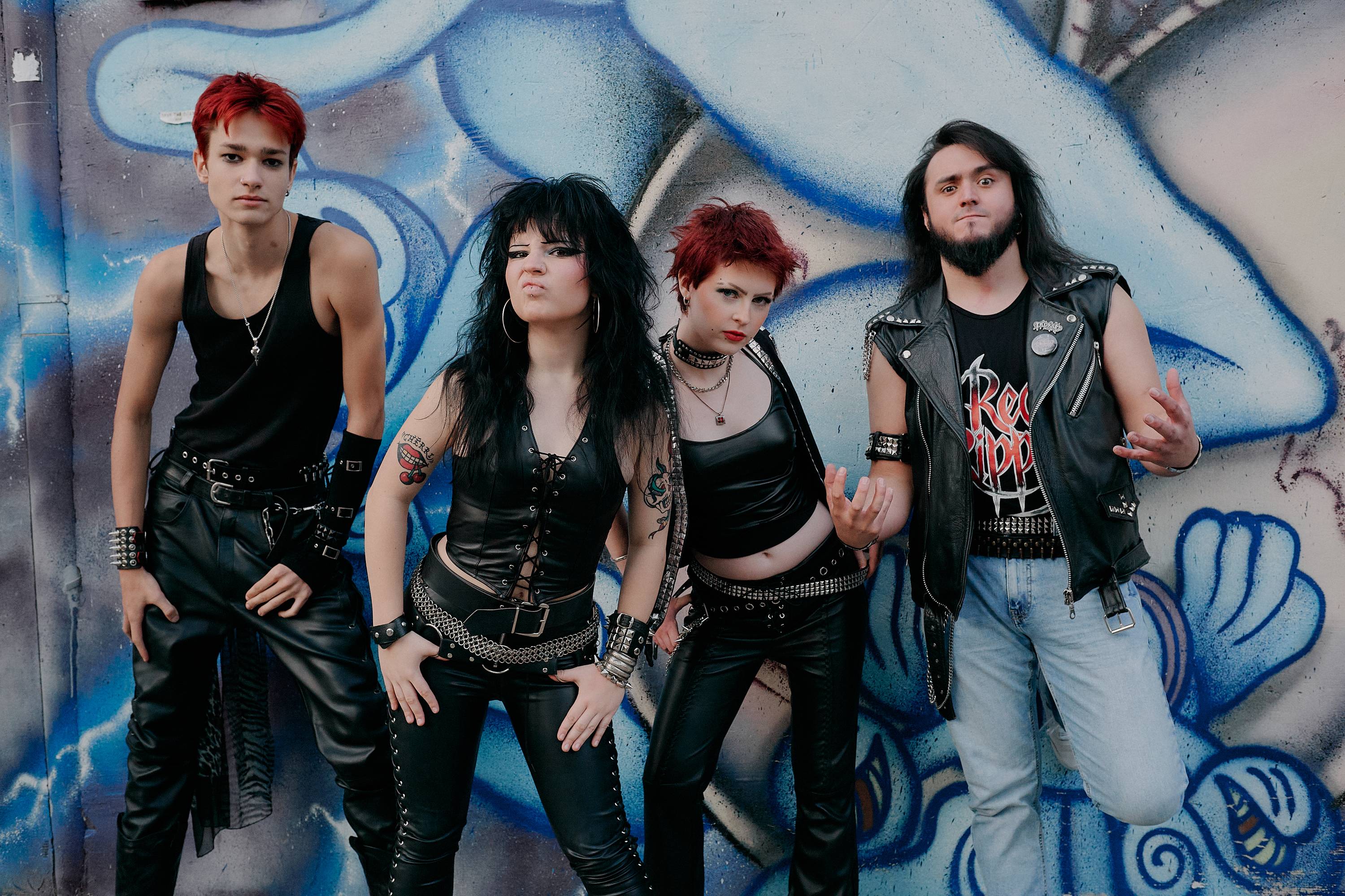 Red Ripper band - Sonya Cherri (guitars / vocals), Ness Nasty (bass guitar), Saul Prowler (rhythm guitar) and Billy Butcher (drums)